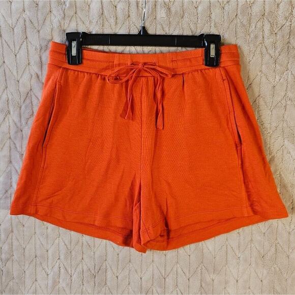 Lou & Grey Signaturesoft Shorts Womens S Orange Fleece Lounge Relaxed Fit Preppy - Picture 1 of 6
